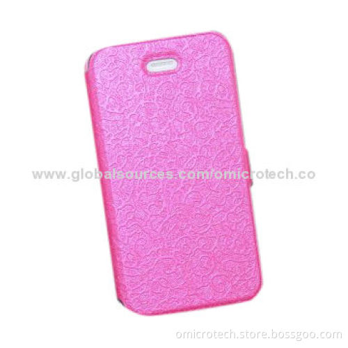 Leather Mobile Phone Cases for iPhone 4, OEM Orders Welcomed